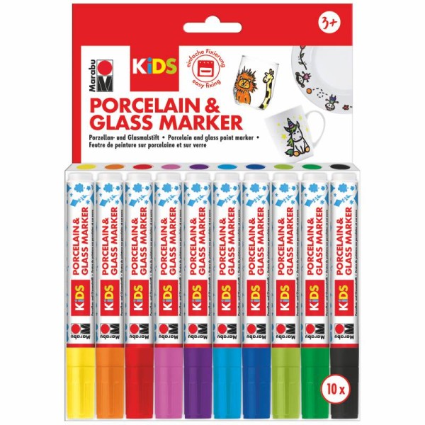 Porzellan & Glas Marker KIDS, 10er Set