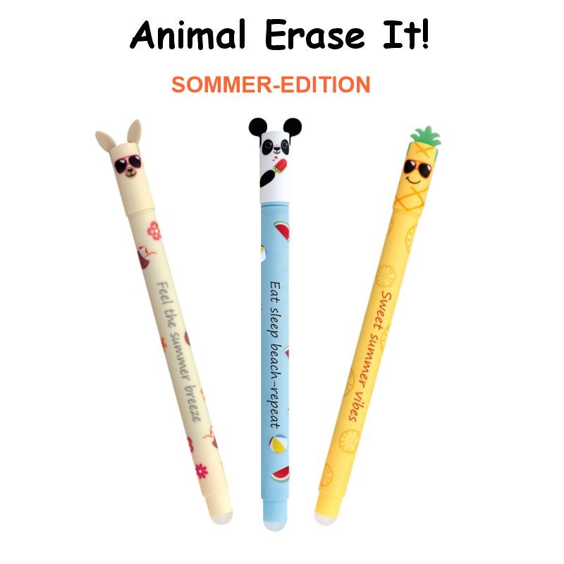 Radierbare Gelschreiber "Animal Erase it!" Sommer-Edition