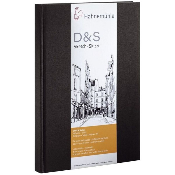 Hahnemühle Skizzenbuch schwarz 140g/m² A4 hoch 80 Blatt, bastelkiste.lu
