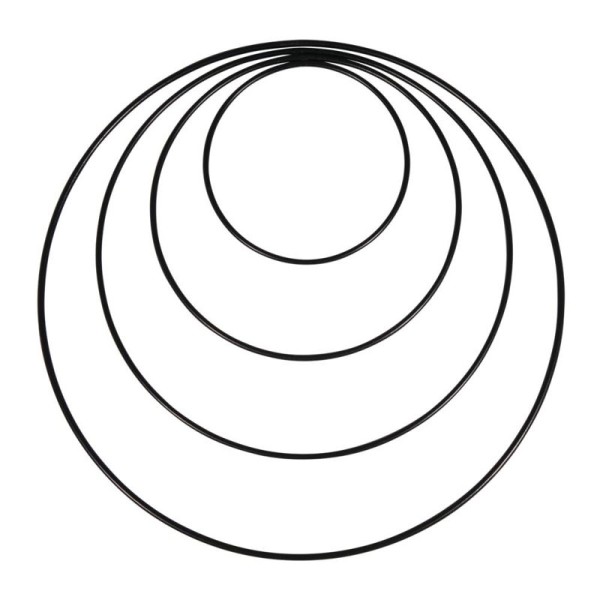 Runde Drahtringe, Metallringe schwarz