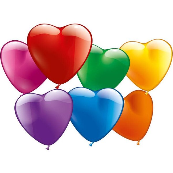 Herz-Luftballons bunt 10 Stk.