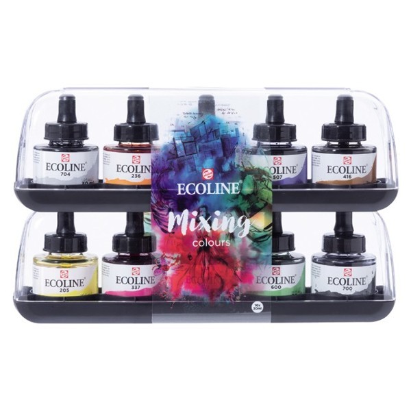 Talens Ecoline Set 10 x 30ml Glas + Pipette