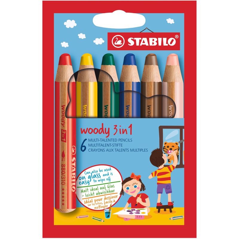 STABILO Woody DUO 3in1 6er Set, bastelkiste.lu