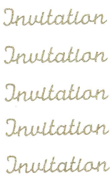 Sticker &quot;Invitation&quot; in gold