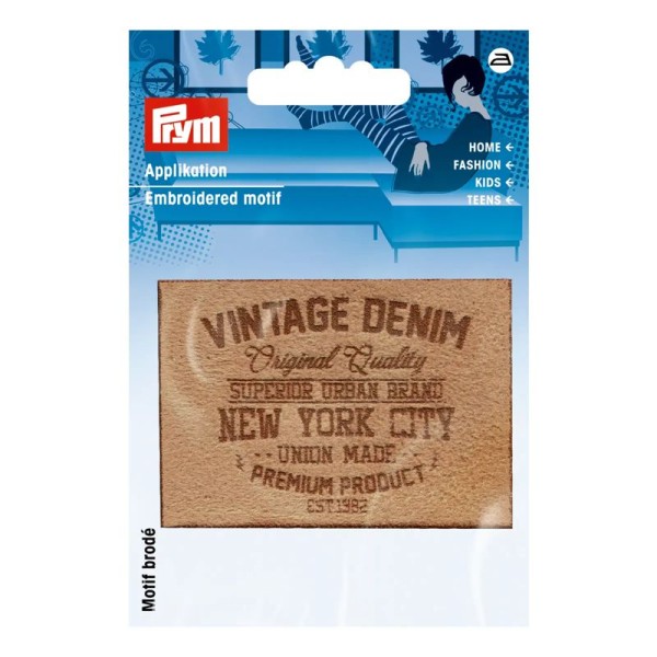 Applikation Label NYC, VINTAGE DENIM 48 x 70 mm