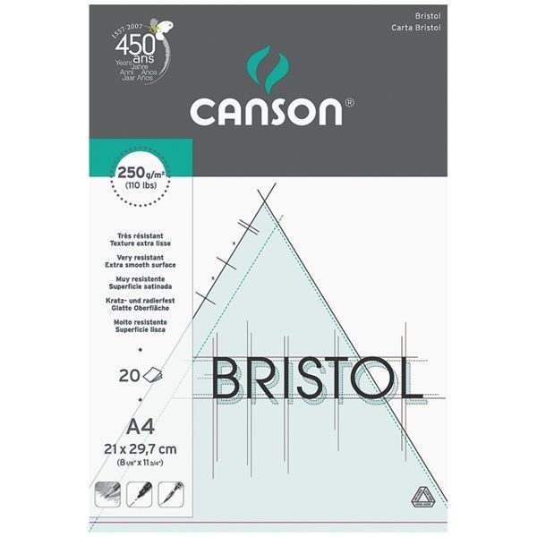 Canson Bristol A4 – extra glattes Zeichenpapier 250g/m@, bastelkiste.lu