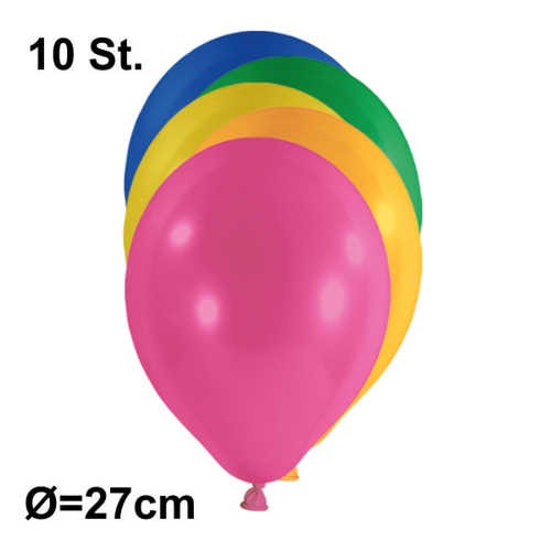 Luftballon Ø 27cm Farbe bunt sortiert, 10 Stück