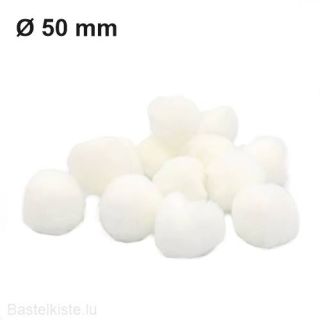 MAXI Pompons WEISS ø 50 mm 100 Stück