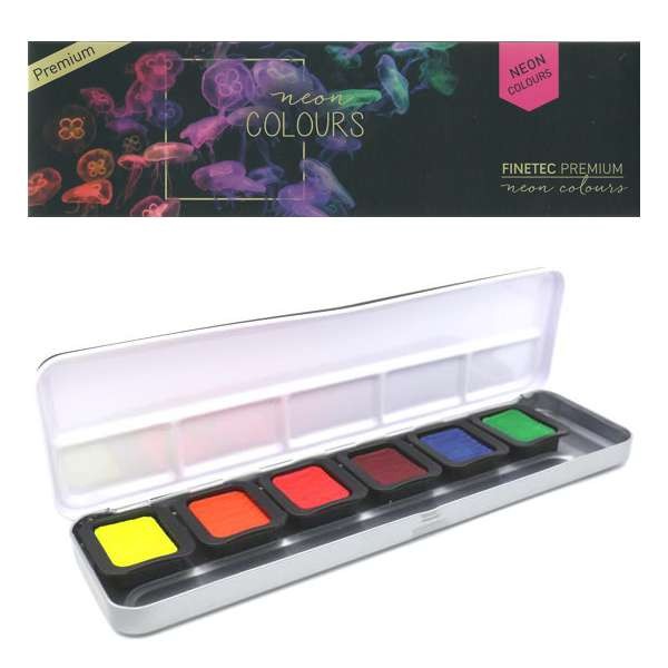 Aquarellfarben, Kalligraphiefarben PREMIUM 6er Set, NEON Colours