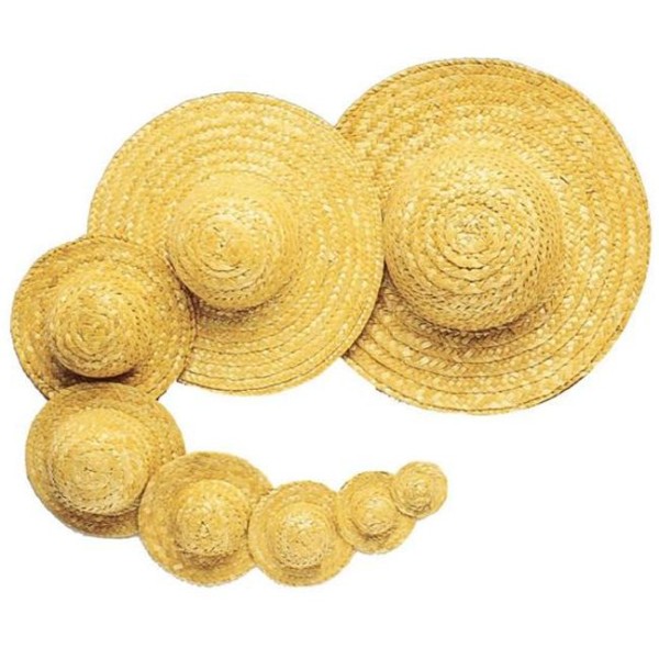 Runde Strohhüte in verschiedenen Größen, bastelkiste.lu