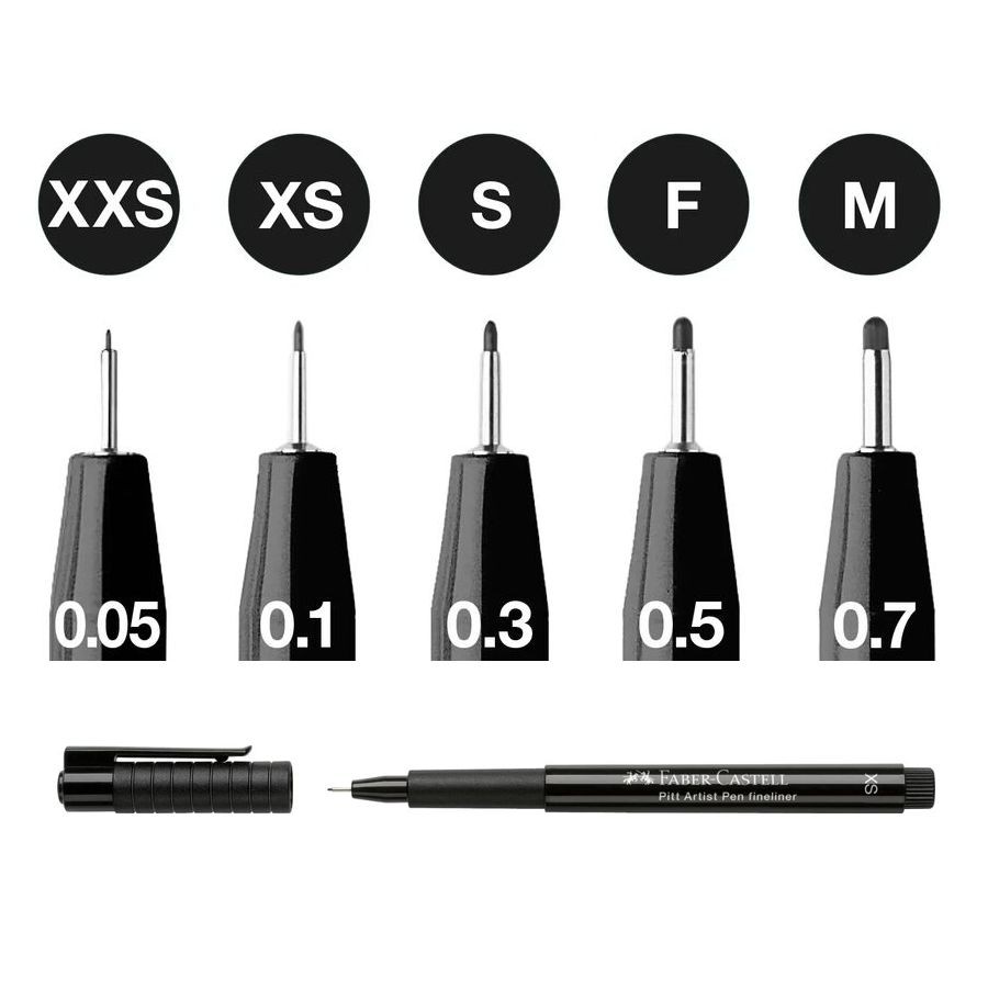 Pigmentierte Zeichentusche Stifte India ink, Pitt Artist Pen