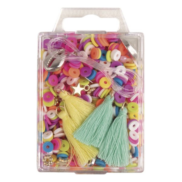 Heishi Perlen Set aus Polymer-Ton, bunt