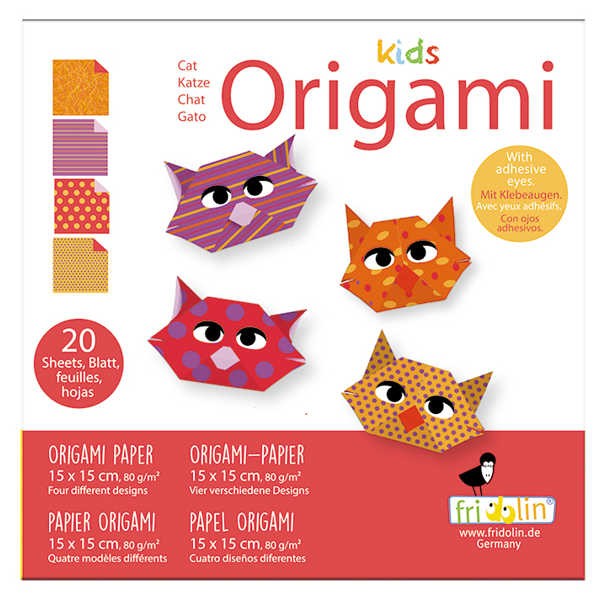Origami Faltblätter 80g/m² 15x15cm - 20 Blatt &quot;Katze&quot;