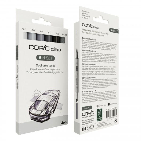 COPIC Ciao Marker 5+1 Set, GRAUTÖNE
