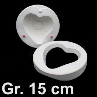 Gipsform, Gießform Herz 15cm