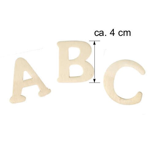 Holzbuchstaben A-Z, 4 cm