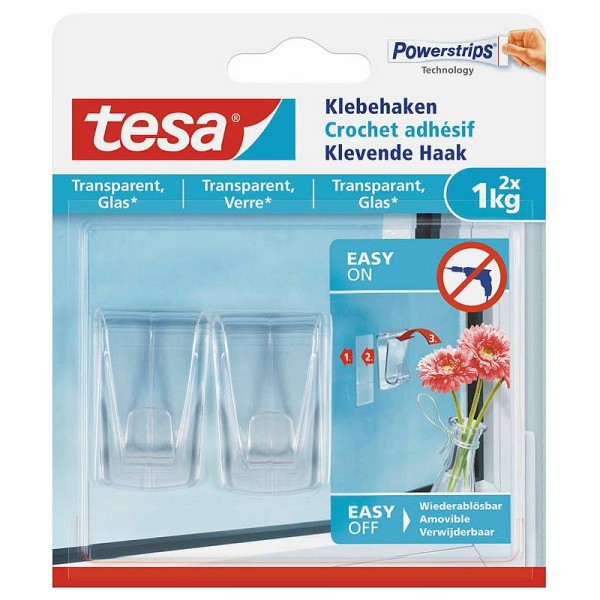 TESA Klebehaken transparent 2x 1kg