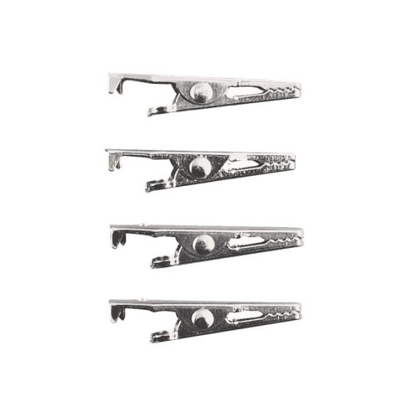 Krokodil-Klammern 39 mm, 4 Stück platin