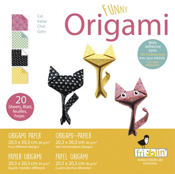 Origami Faltblätter 80g/m² 20,3x20,3cm - 20 Blatt "Katze"