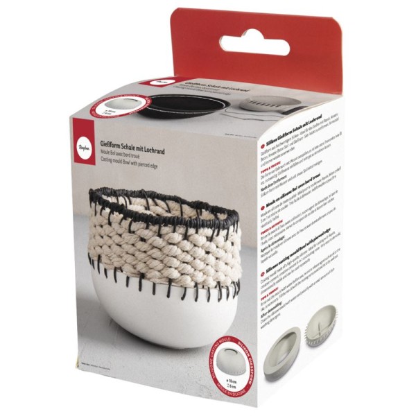 Silikon Gießform Schale 18cm mit Lochrand
