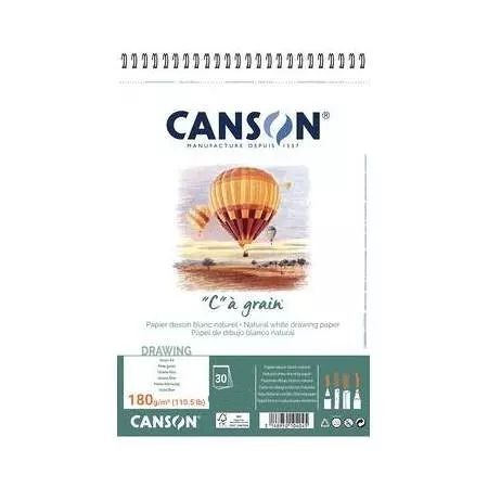 CANSON Zeichenpapier-Spiralblock "C" à grain, A5+, 180g/m²