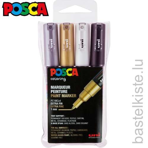 POSCA Acryl-Farbmarker 4er Set PC1MC Ø 1,0 mm