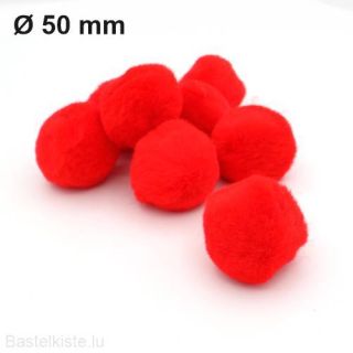 MAXI Pompons ROT ø 50 mm 100 Stück