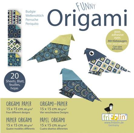 Origami Faltblätter 80g/m² 15x15cm - 20 Blatt "Wellensittich"