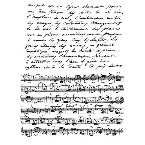 Silikonstempel Handschrift/Musiknoten, transparent
