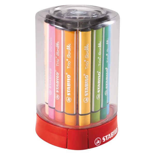 STABILO Gefederter Dreikant-Filzstift Trio Scribbi, 12er-Set