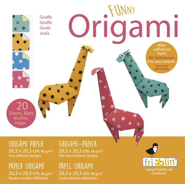 Origami Faltblätter 80g/m² 20,3x20,3cm - 20 Blatt "Giraffe"