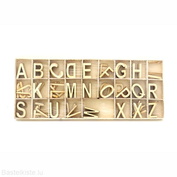 Holzbuchstaben ABC Set 130-teilig, Höhe 23mm