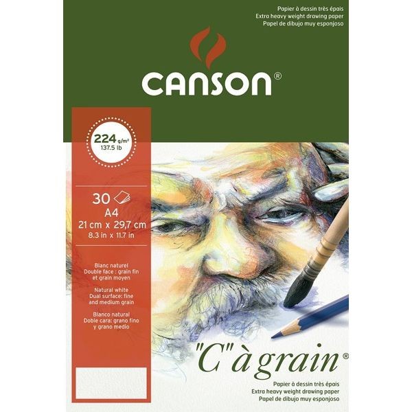 CANSON "C" à grain Block A4, 224g/m² 30 Blatt, bastelkiste.lu
