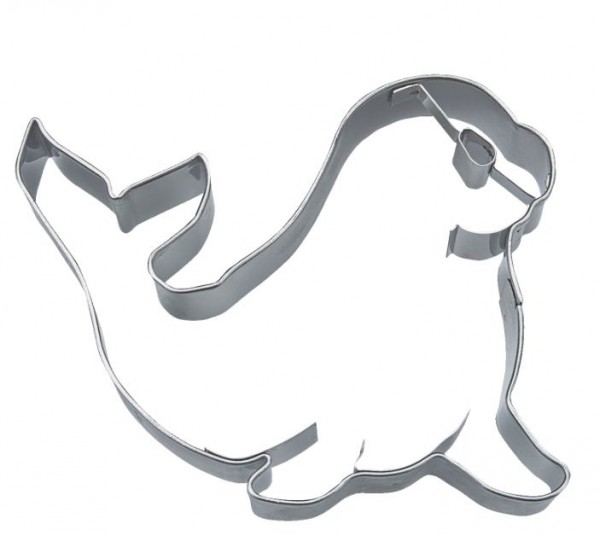 Präge-Ausstechform Seehund 9,5 cm aus Edelstahl