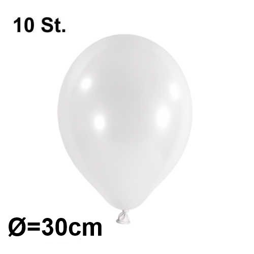 Luftballon Ø 30cm Farbe weiß, 10 Stück