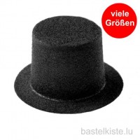 Zylinder, Zylinderhut beflockt schwarz, bastelkiste.lu