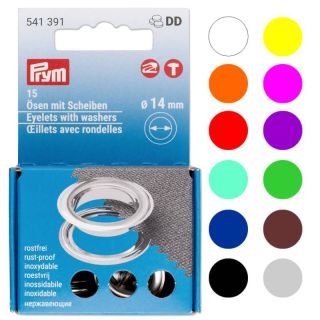 Ösen Ø 14,0mm mit Scheiben, 15 Stück