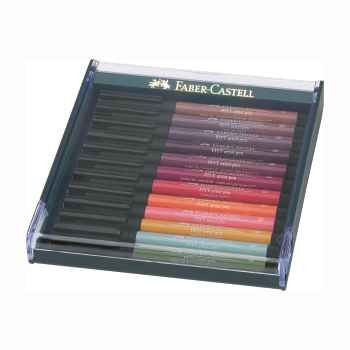 Pitt Artist Pen Brush Tuschestift, 12er Etui, Erdfarben