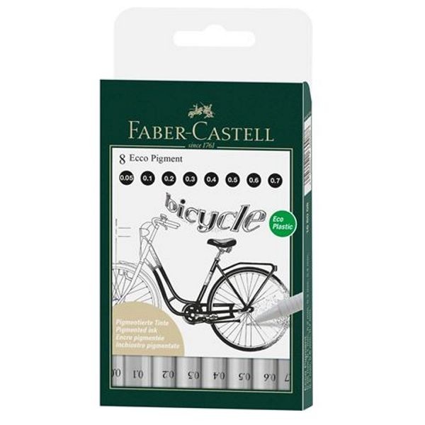 Ecco Pigment Liner, Fineliner 8er Set, Ø 0,05 - 0,7 mm