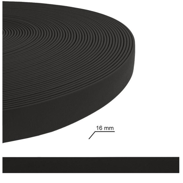 schwarzes Wasserbeständiges Gurtband Ø 16 mm f. Hundeleinen, Halsbänder & Halfter, bastelkiste.lu