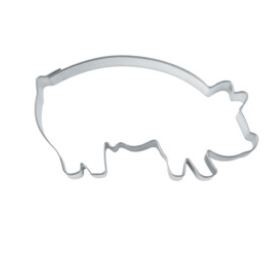 Präge-Ausstechform Glücksschwein 8 cm aus Edelstahl