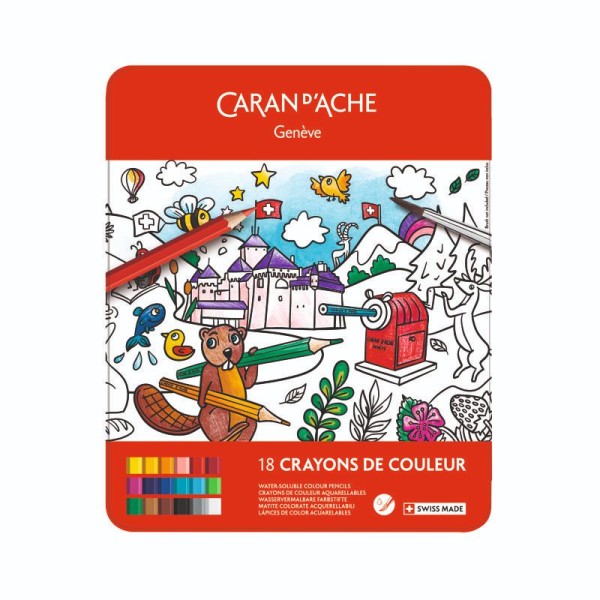 Swisscolor 18 Aquarellfarbstifte in Metallbox