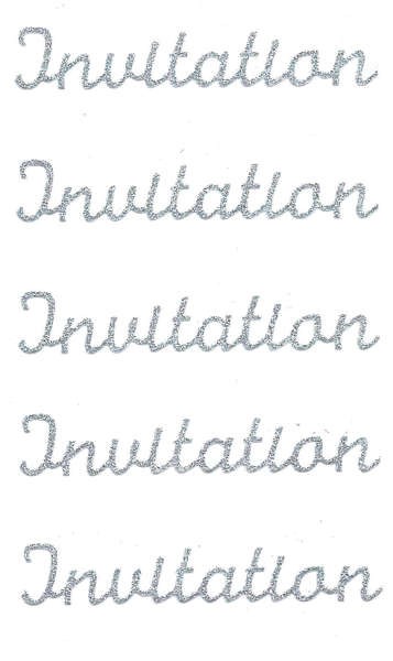 Sticker "Invitation" in silber