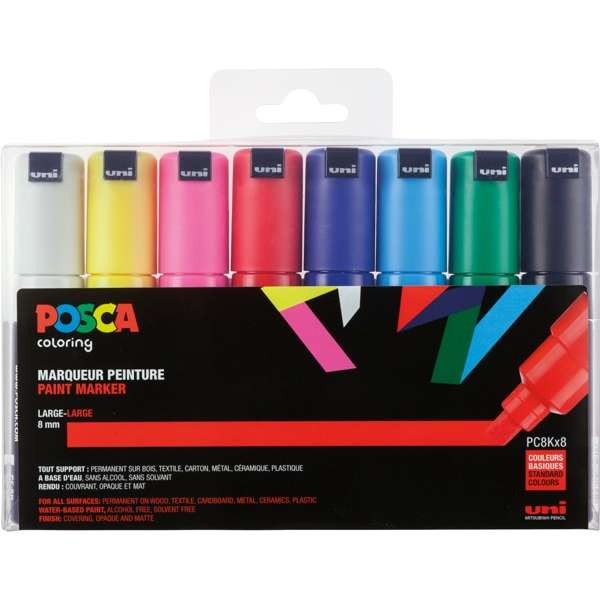 POSCA Paint Marker 8er Set PC-8K LARGE 8,0 mm