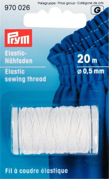 Prym Elastic-Nähfaden 0,5mm weiß, 20m 970026