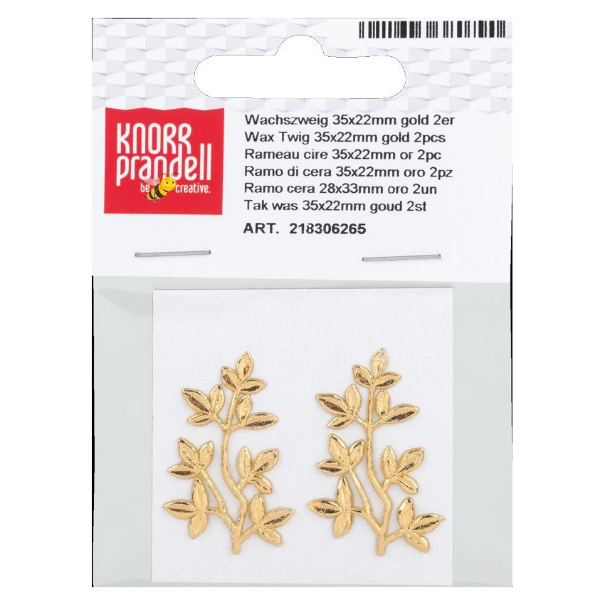 Verzierwachs Wachszweig 35x22mm gold