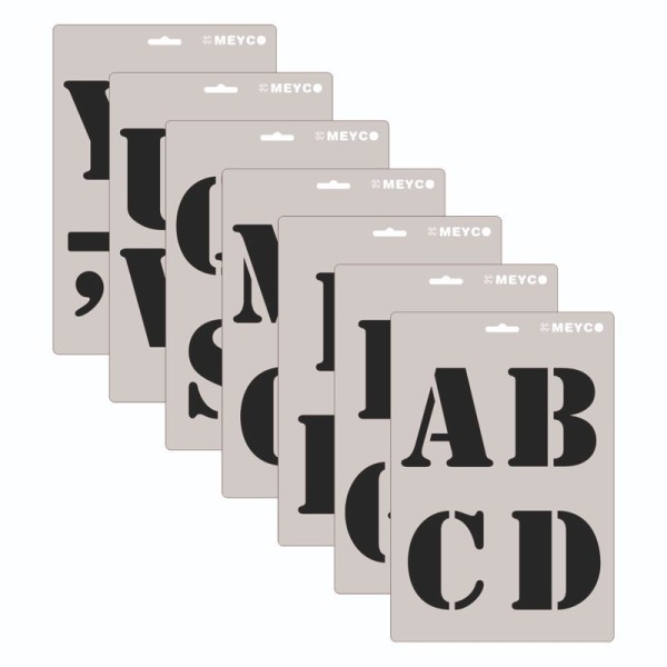 XL Buchstaben Schablone "ABC", 100 mm 7-tlg.