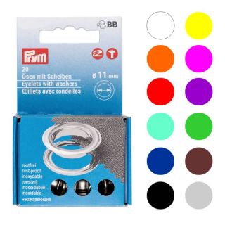 Ösen Ø 11,0mm mit Scheiben, 20 Stück