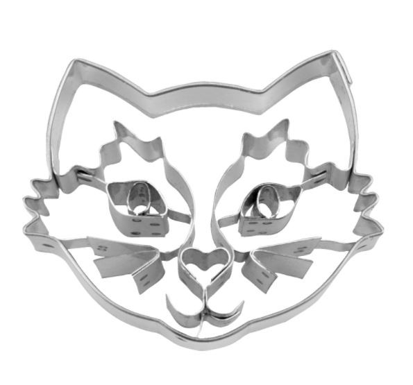 Präge-Ausstechform Katzengesicht 6 cm aus Edelstahl