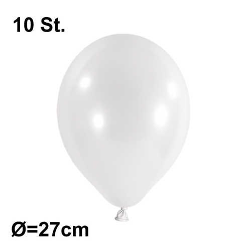 Luftballon Ø 27cm Farbe weiß, 10 Stück